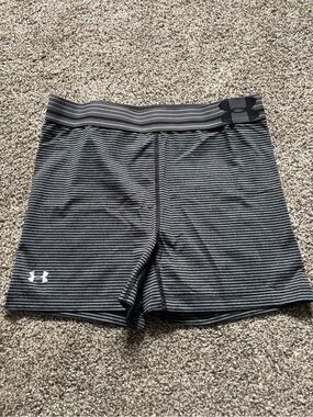 Under Armour Women’s Black & Gray Striped Spandex